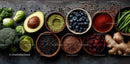 Fresh Organic Superfoods and Culinary Ingredients for Healthy Eating