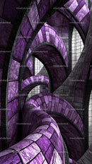 Futuristic Spiral Purple Marble Staircase in Modern Interior