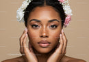 Close-up of a Young Woman with Freckles and Floral Crown
