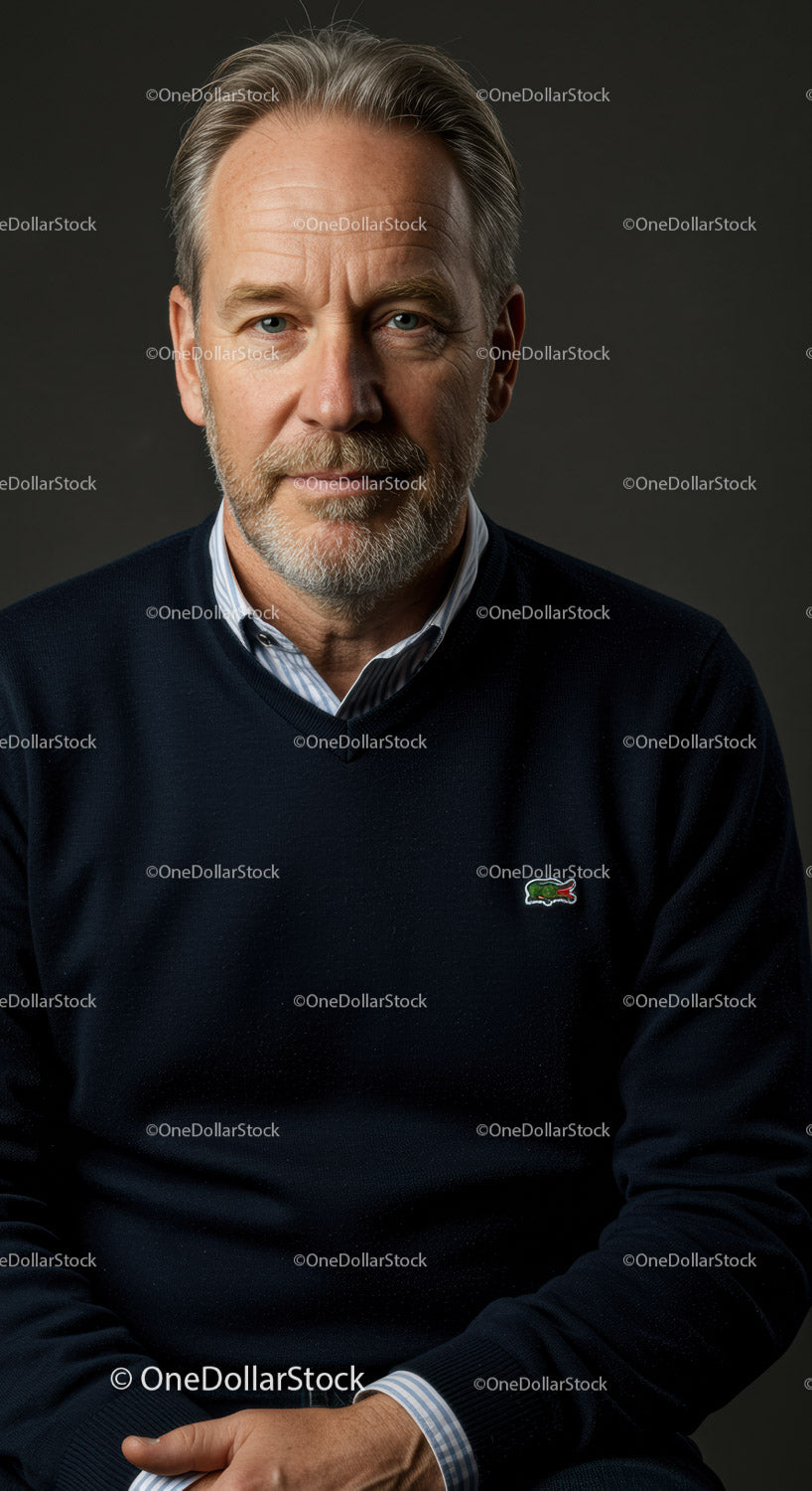 Professional Male Elderly Portrait with Charismatic Expression