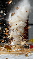Dynamic Explosion with Foam and Gold Glitter Cakeside Celebration