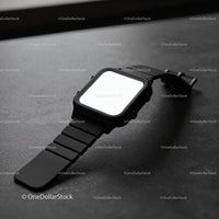 Minimalist Black Smartwatch with Blank Screen on Table