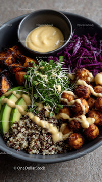 Vibrant Quinoa Salad Bowl with Avocado and Roasted Vegetables