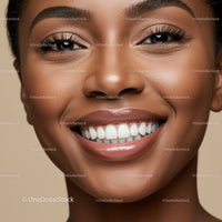 Closeup of Woman Smiling with Bright White Teeth