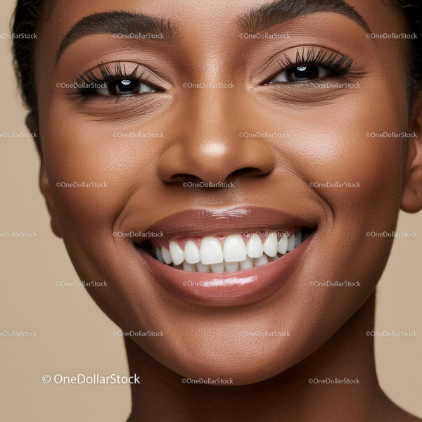 Closeup of Woman Smiling with Bright White Teeth