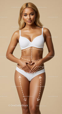 Beautiful Young Woman in White Lingerie with Perfect Body and Confident Pose