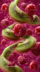 Vibrant Fresh Kiwi and Raspberry Fruit Composition