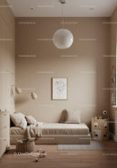 Cozy Children's Bedroom with Beige Walls and Playful Decor