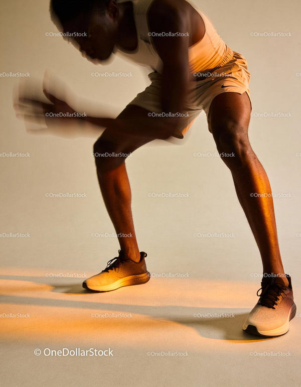 Athlete warming up with fast hand movements