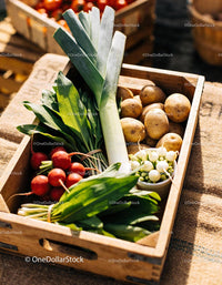 Fresh Organic Vegetables in Rustic Wooden Crate
