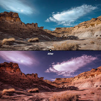 Before and after Grain Namib Lightroom preset edit