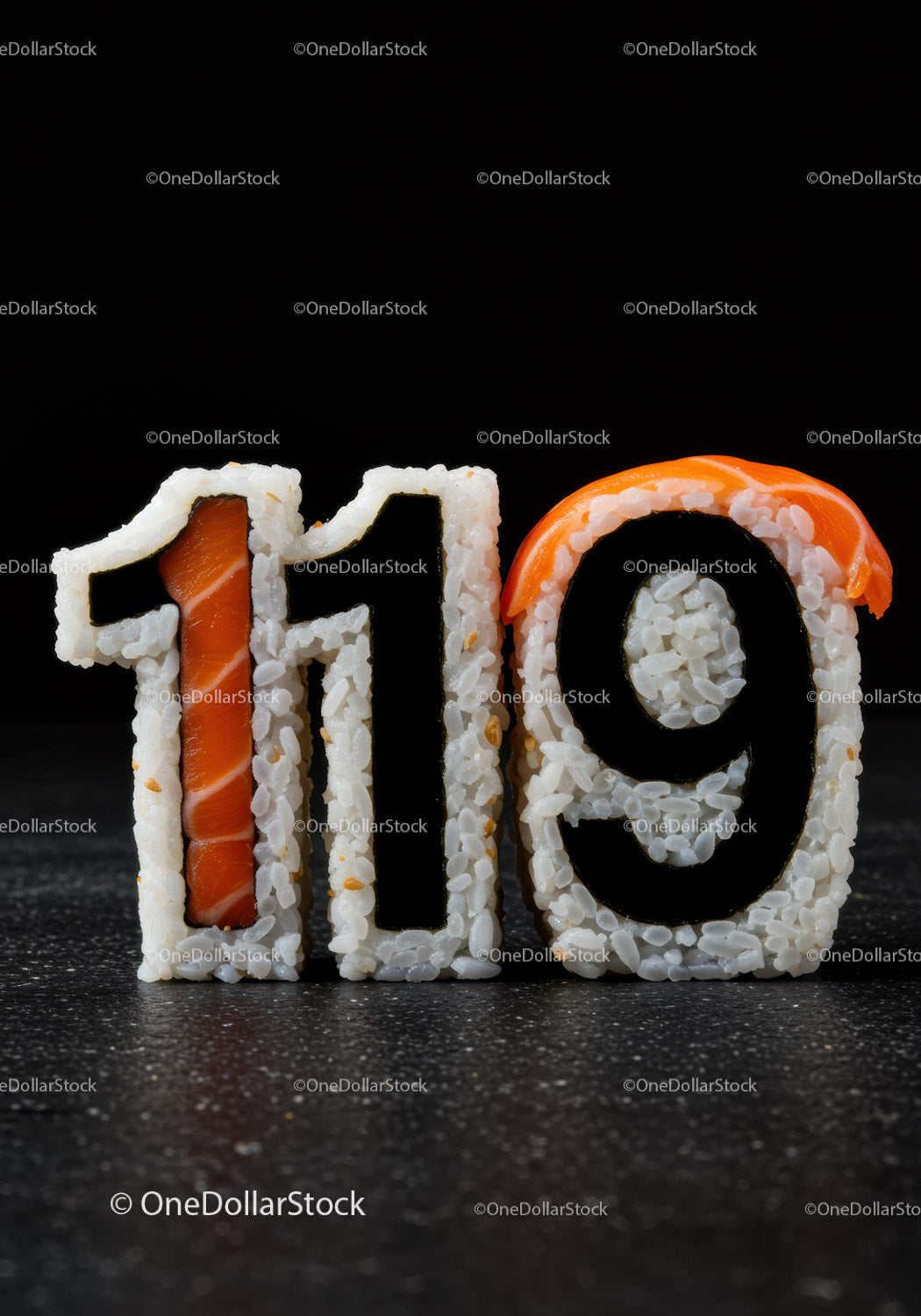 Creative Sushi Pieces Shaped as Number 119