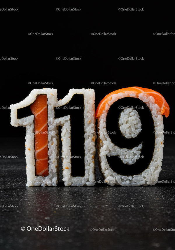 Creative Sushi Pieces Shaped as Number 119