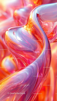 Colorful Abstract Glass Art with Vibrant Swirls and Fluid Motion