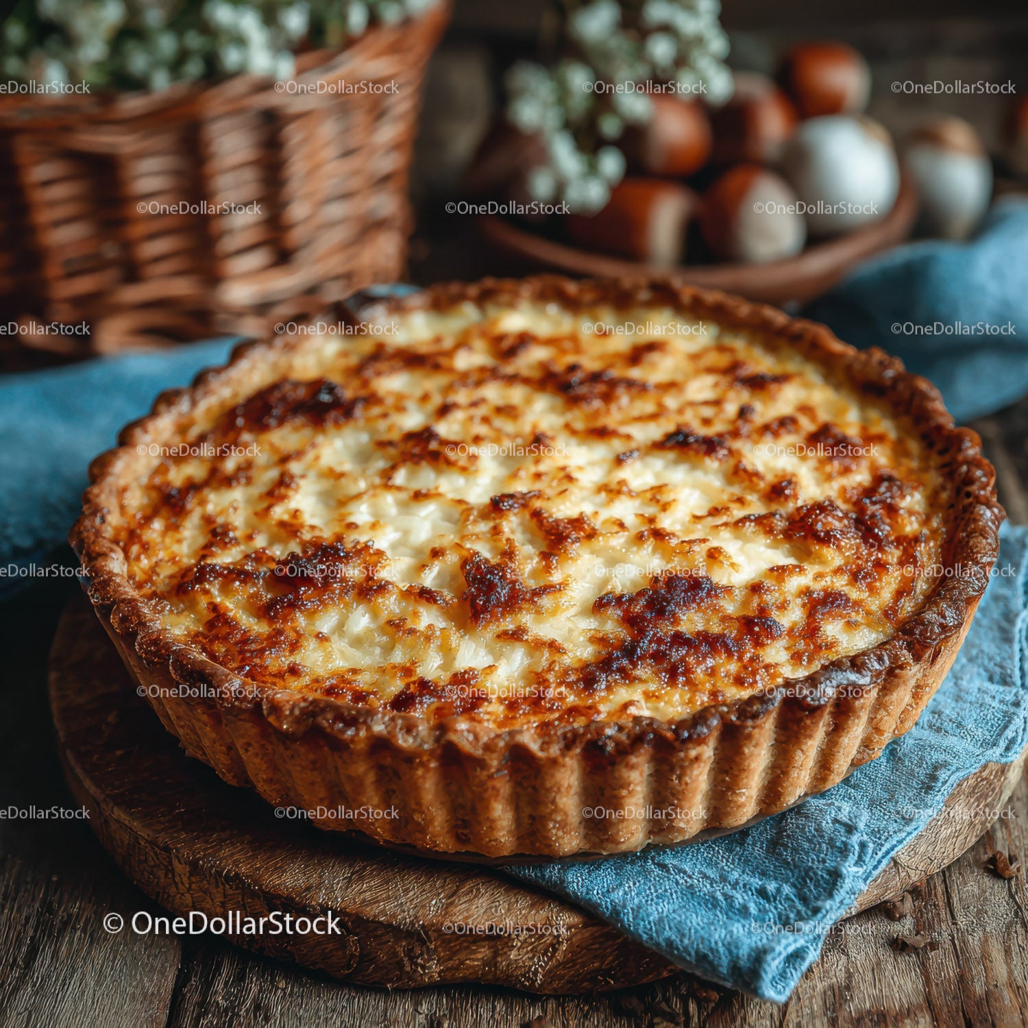 Cheese Tart with Golden Crust and Creamy Filling