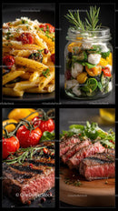 Gourmet Steak and Fresh Pasta with Vegetable Salad