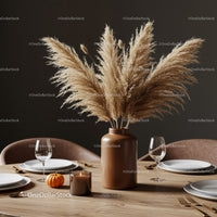 Elegant Vase with Pampas Grass As Centerpiece for Stylish Home Decor