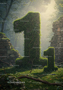 Overgrown Number One Statue in Forest Ruins