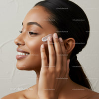 Young Woman Applying Facial Moisturizer for Healthy Glowing Skin
