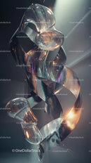 Contemporary Abstract Glass and Metal Sculpture for Modern Decor