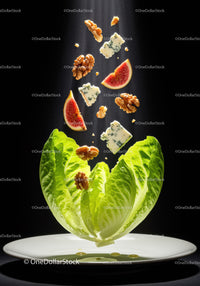 Fresh Lettuce with Figs Walnuts and Blue Cheese Salad