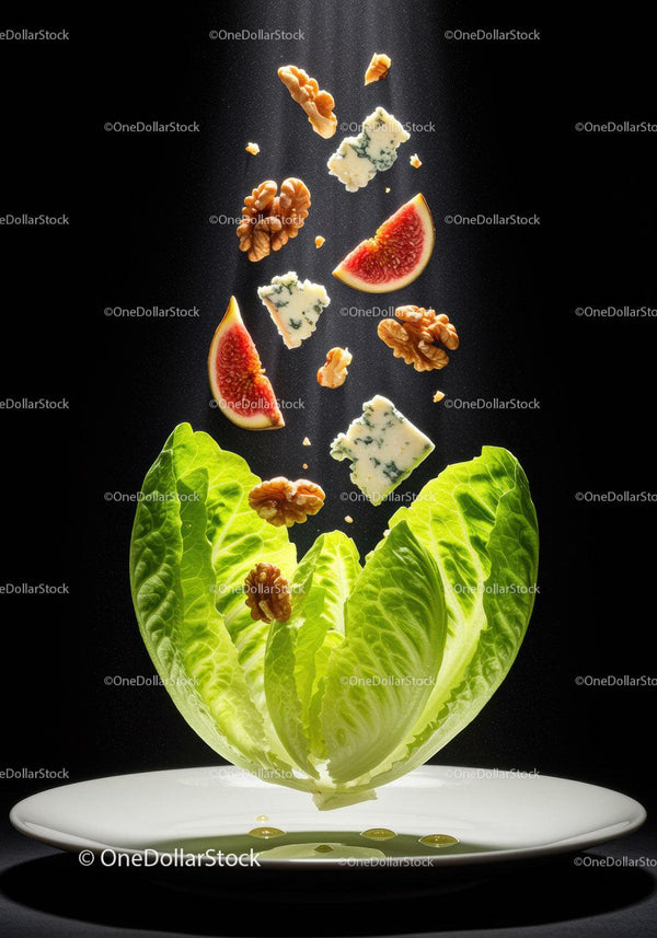 Fresh Lettuce with Figs Walnuts and Blue Cheese Salad