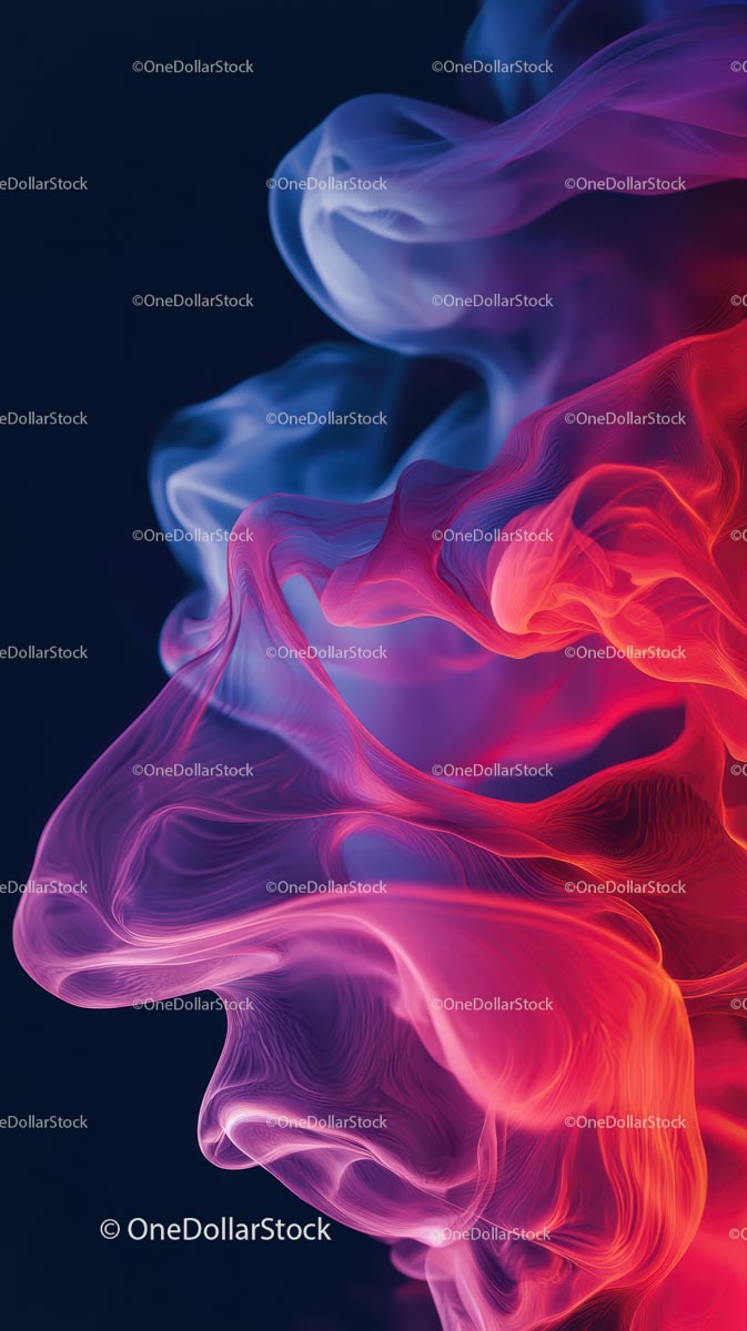 Abstract Colorful Smoke Swirls in Vibrant Digital Art