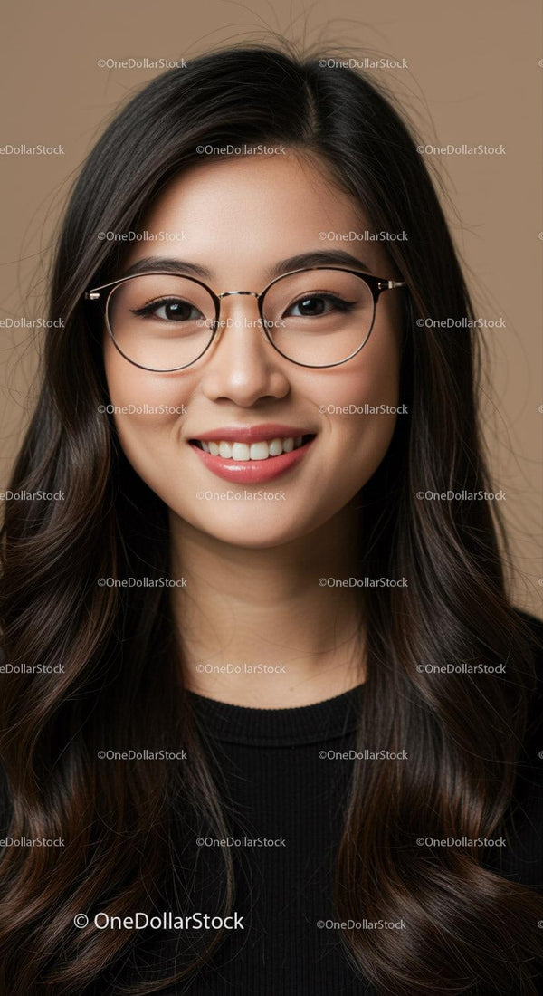 Stylish Woman with Glasses and Long Hair in Personal Portrait