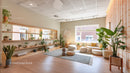 Bright Modern Living Room with Green Plants and Natural Light