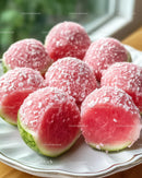 Fresh Sliced Watermelons with Pink Flesh and Green Rind
