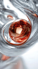 Abstract Metallic and Glass Art Sculpture with Reflective Surfaces