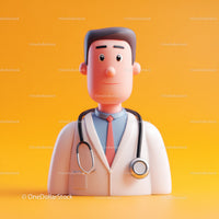 Friendly Doctor Figurine with Stethoscope for Healthcare Professionals