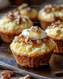 Caramel Nut Muffin with Whipped Cream and Caramel Drizzle