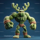 Vibrant Green Anthropomorphic Cactus Character with Muscular Build