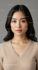 Elegant Young Woman Portrait with Flawless Skin and Natural Makeup