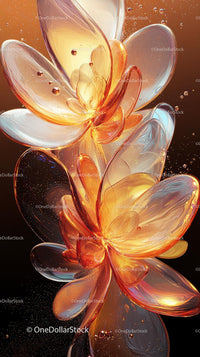 Colorful Glass Flower Sculpture with Luminous Petals