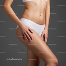Elegant Female Model Showcasing Toned Abs and Smooth Skin in Lingerie