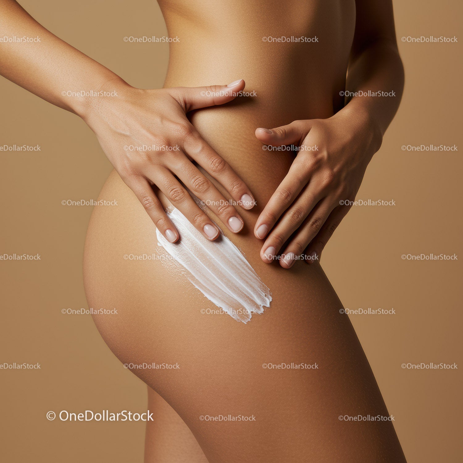 Close-up of a Woman Applying Sunscreen Lotion on Her Thighs