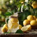 Cool Lemonade in Mason Jar with Fresh Lemons and Mint