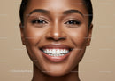 Closeup of joyful woman with bright natural smile