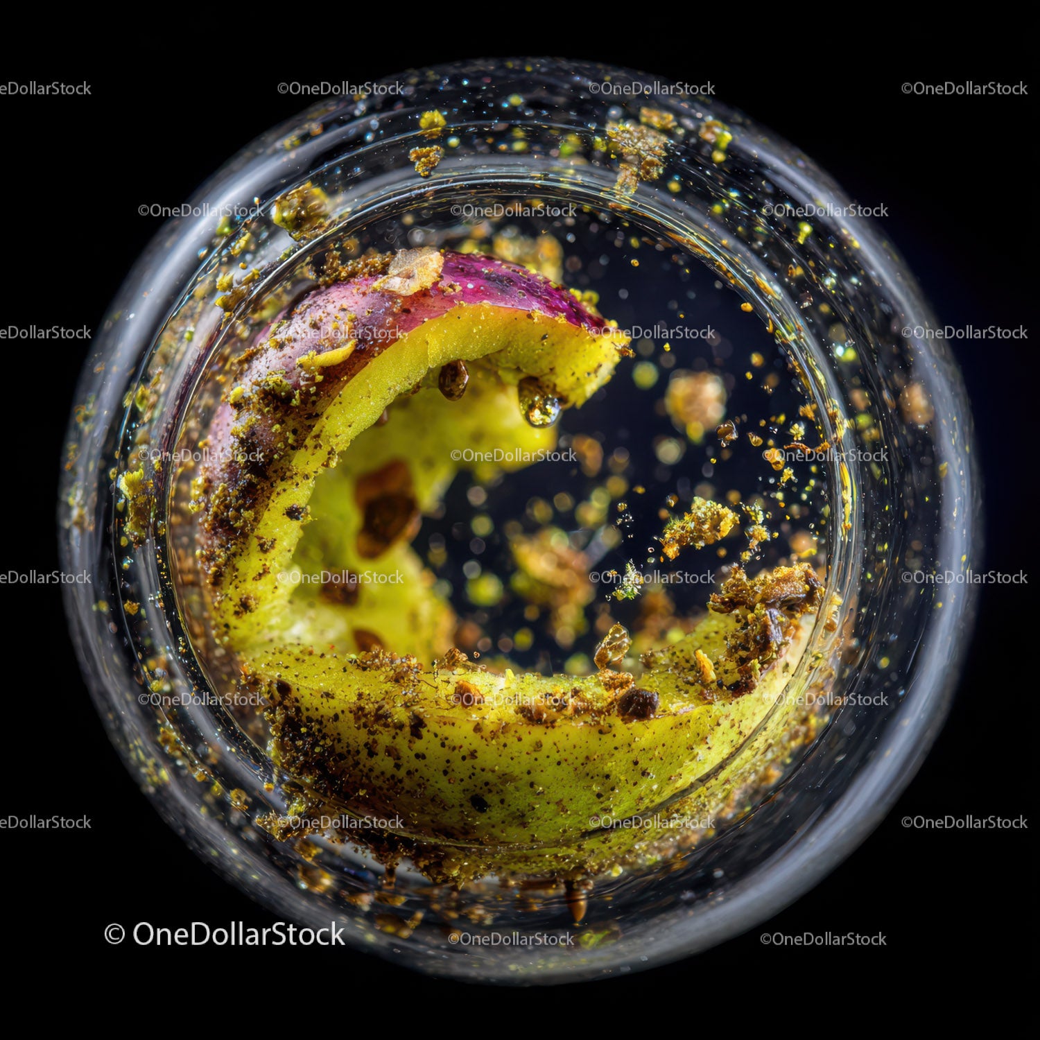 Close-up of Moldy Apple Peel Showing Fungal Growth and Decay