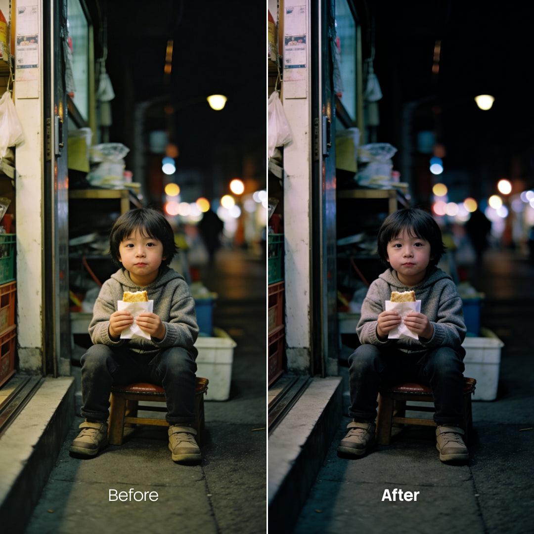color grading preview with Night City LUT Pack