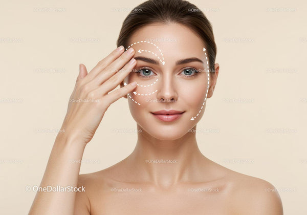 Woman with Clear Skin Undergoing Cosmetic Facial Treatment