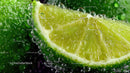Fresh Lime Wedge with Water Droplets in Close-Up