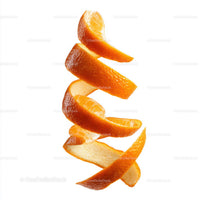Fresh Orange Slices and Peel in Bright Orange Color