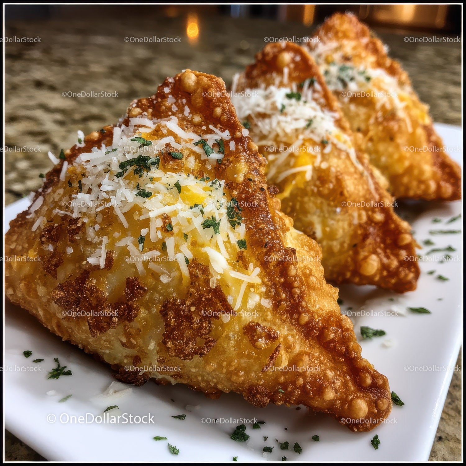 Crispy Fried Empanadas with Cheese Garnish for Appetizers