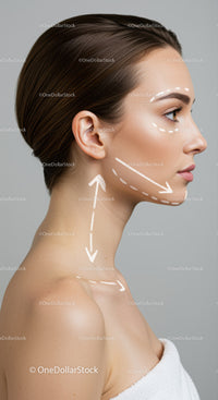 Elegant Woman with Flawless Skin and Clear Facial Features