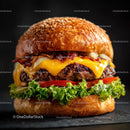 Juicy Cheeseburger with Bacon Lettuce Tomato and Melted Cheese