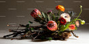 Elegant Mixed Floral Arrangement on Natural Wood Base