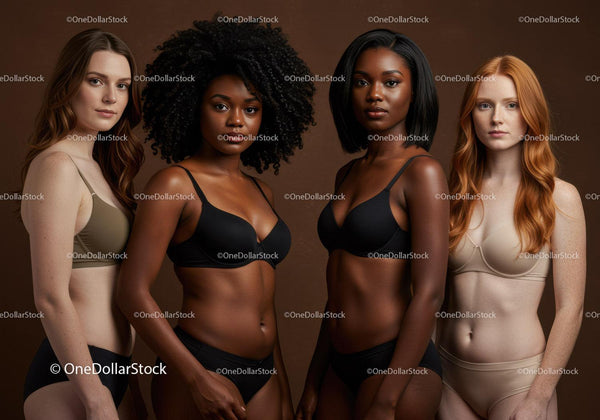 Diverse women embracing natural beauty in lingerie